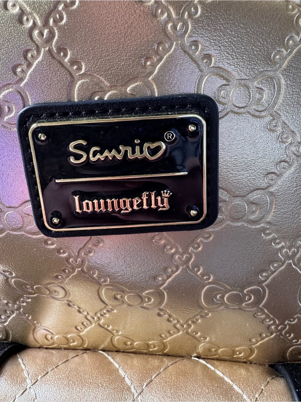 Loungefly Metallic Rose Gold Hello Kitty Mini Backpack - Picture 5 of 6